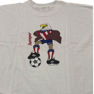 Vintage 90s Lee World Cup 1994 Soccer T-Shirt Sweeper USA Made Single Stitch XL